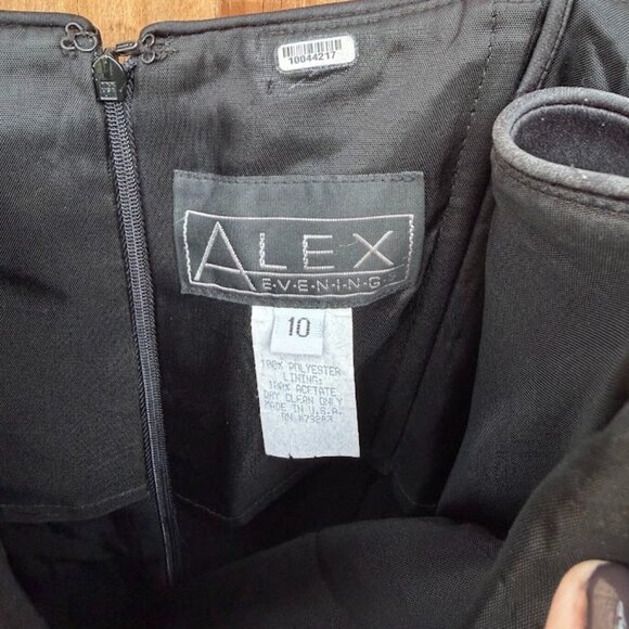 ALEX Evening Black Spaghetti Strap Formal Dress (Size 10) - Picture 4 of 4